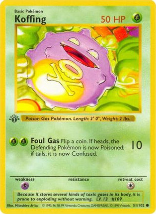 Koffing - 51/102 [Base Set (Shadowless)] 1st Edition