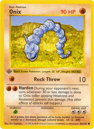 Onix - 56/102 [Base Set (Shadowless)] 1st Edition