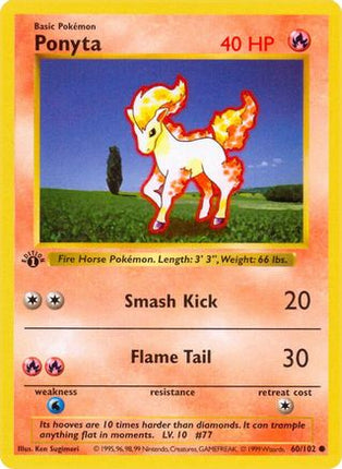 Ponyta - 60/102 [Base Set (Shadowless)] 1st Edition
