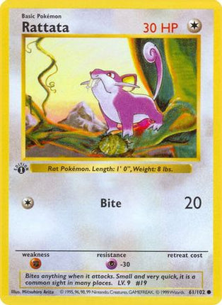 Rattata - 61/102 [Base Set (Shadowless)] 1st Edition