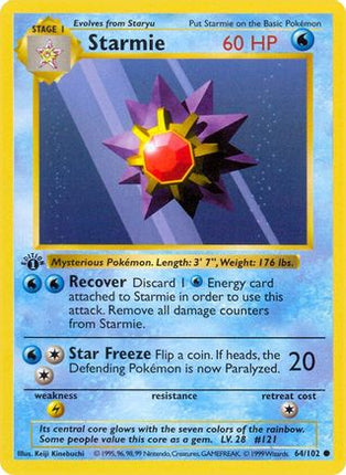 Starmie - 64/102 [Base Set (Shadowless)] Unlimited