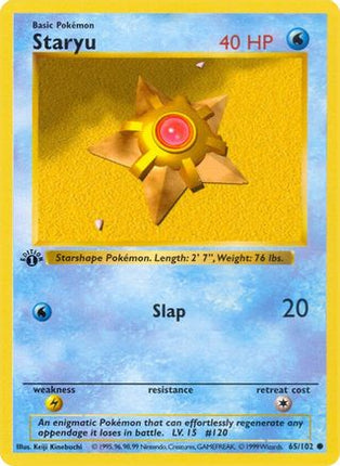 Staryu - 65/102 [Base Set (Shadowless)] Unlimited