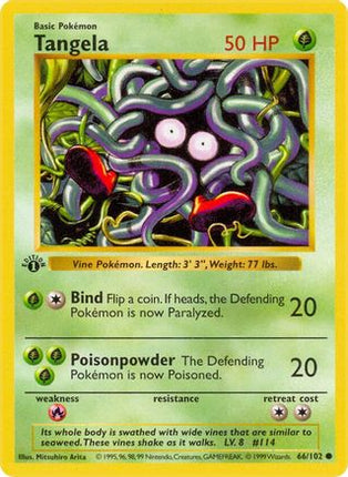 Tangela - 66/102 [Base Set (Shadowless)] 1st Edition