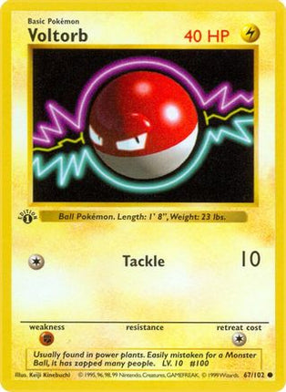 Voltorb - 67/102 [Base Set (Shadowless)] 1st Edition