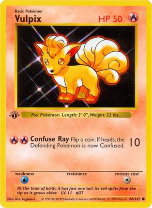 Vulpix - 68/102 [Base Set (Shadowless)] 1st Edition