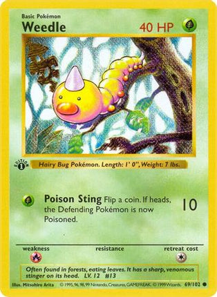 Weedle - 69/102 [Base Set (Shadowless)] Unlimited