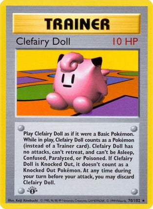 Clefairy Doll - 70/102 [Base Set (Shadowless)] 1st Edition