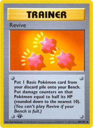 Revive - 89/102 [Base Set (Shadowless)] 1st Edition