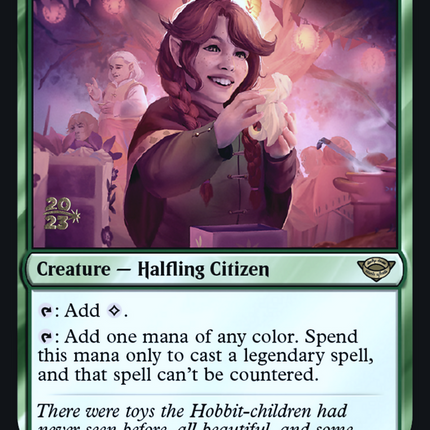 Delighted Halfling [Tales of Middle-earth Promos] Prerelease Foil