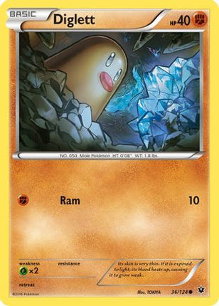 Diglett - 36/124 [XY - Fates Collide] Reverse Holofoil