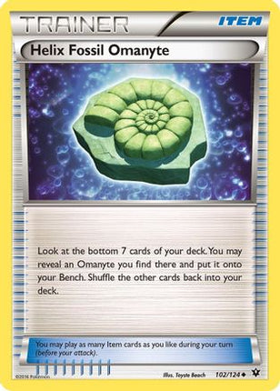 Helix Fossil Omanyte - 102/124 [XY - Fates Collide] Reverse Holofoil