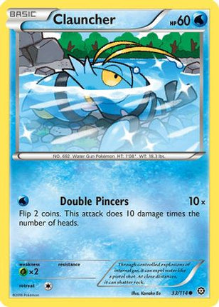 Clauncher - 33/114 [XY - Steam Siege] Reverse Holofoil