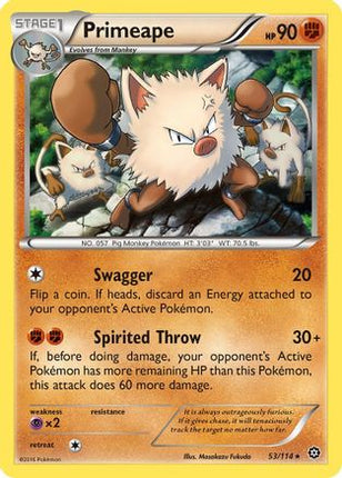 Primeape - 53/114 [XY - Steam Siege] Reverse Holofoil