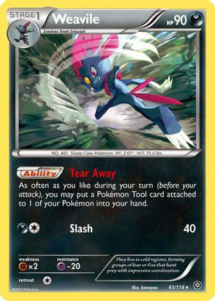 Weavile - 61/114 [XY - Steam Siege] Reverse Holofoil