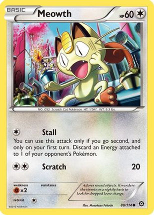 Meowth - 88/114 [XY - Steam Siege] Reverse Holofoil