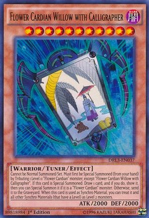 Flower Cardian Willow with Calligrapher (Ultra Rare) [DRL3-EN037] 1st Edition
