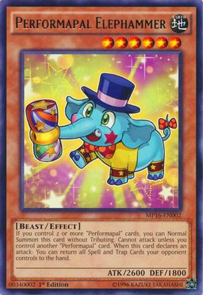Performapal Elephammer (Rare) [MP16-EN002] 1st Edition