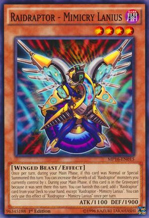 Raidraptor - Mimicry Lanius (Common / Short Print) [MP16-EN015] Unlimited