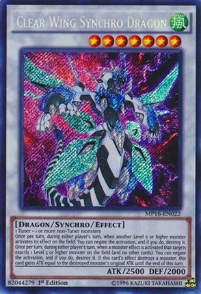 Clear Wing Synchro Dragon (Secret Rare) [MP16-EN022] 1st Edition