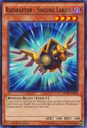 Raidraptor - Singing Lanius (Common / Short Print) [MP16-EN059] Unlimited