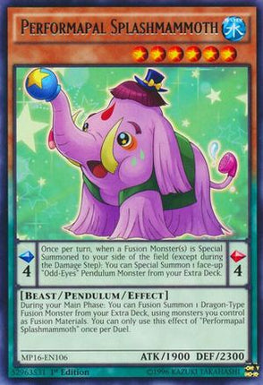 Performapal Splashmammoth (Rare) [MP16-EN106] 1st Edition