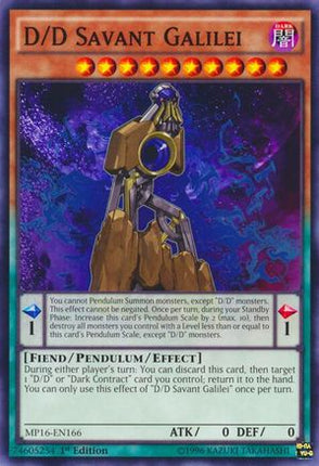D/D Savant Galilei (Common / Short Print) [MP16-EN166] Unlimited
