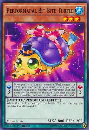 Performapal Bit Bite Turtle (Common / Short Print) [MP16-EN176] Unlimited