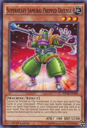 Superheavy Samurai Prepped Defense (Common / Short Print) [MP16-EN180] 1st Edition