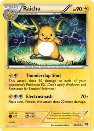 Raichu - 49/162 (XY BREAKthrough) (Cracked Ice Holo) [Deck Exclusives] Holofoil