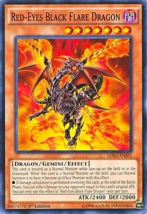 Red-Eyes Black Flare Dragon (Common / Short Print) [LDK2-ENJ02] Legendary Decks II 1st Edition