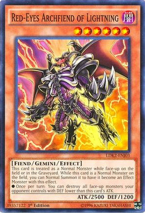 Red-Eyes Archfiend of Lightning (Common / Short Print) [LDK2-ENJ03] Legendary Decks II Unlimited