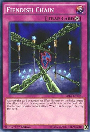 Fiendish Chain (Common / Short Print) [SDKS-EN039] Structure Deck: Seto Kaiba 1st Edition