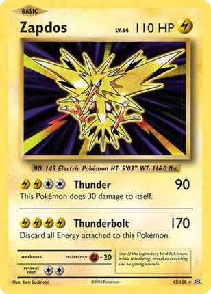 Zapdos - 42/108 [XY - Evolutions] Reverse Holofoil