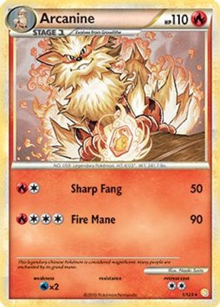 Arcanine - 1/123 (HeartGold & SoulSilver) [Deck Exclusives]