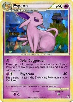 Espeon - 2/90 (HGSS Undaunted - Cracked Ice Holo) [Deck Exclusives] Holofoil