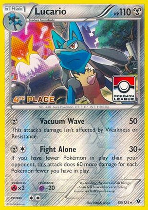 Lucario - 63/124 (Pokemon League) [4th Place] [League & Championship Cards] Reverse Holofoil