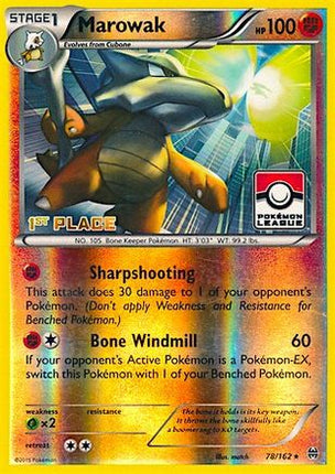 Marowak - 78/162 (Pokemon League) [1st Place] [League & Championship Cards] Reverse Holofoil
