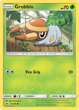 Grubbin - 13/149 [SM Base Set] Reverse Holofoil