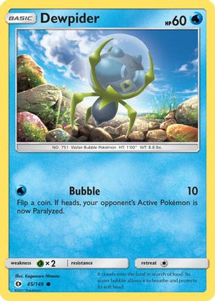 Dewpider - 45/149 [SM Base Set] Reverse Holofoil