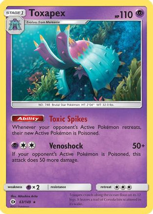 Toxapex - 63/149 [SM Base Set] Reverse Holofoil