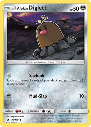 Alolan Diglett - 86/108 [SM Base Set] Reverse Holofoil