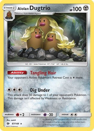 Alolan Dugtrio - 87/149 [SM Base Set] Reverse Holofoil