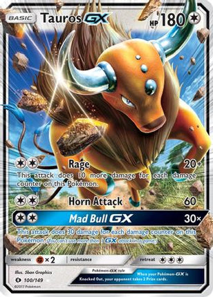 Tauros GX - 100/149 [SM Base Set] Holofoil