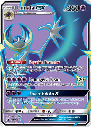 Lunala GX (Full Art) - 141/108 [SM Base Set] Holofoil