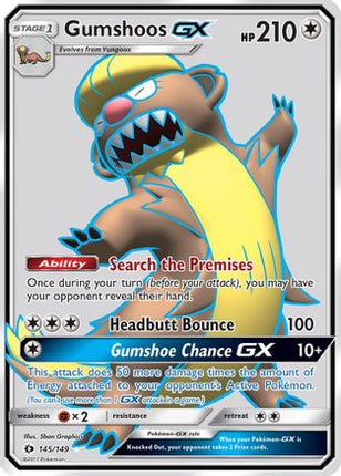 Gumshoos GX (Full Art) - 145/149 [SM Base Set] Holofoil