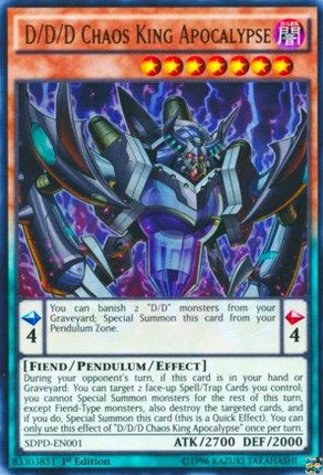 D/D/D Chaos King Apocalypse (Ultra Rare) [SDPD-EN001] Structure Deck: Pendulum Domination 1st Edition