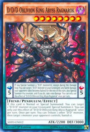 D/D/D Oblivion King Abyss Ragnarok (Common / Short Print) [SDPD-EN012] Structure Deck: Pendulum Domination 1st Edition