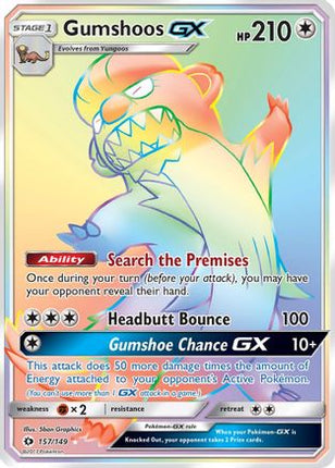 Gumshoos GX (Secret) - 157/149 [SM Base Set] Holofoil