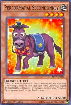 Performapal Secondonkey (Common / Short Print) [SP17-EN025] 1st Edition