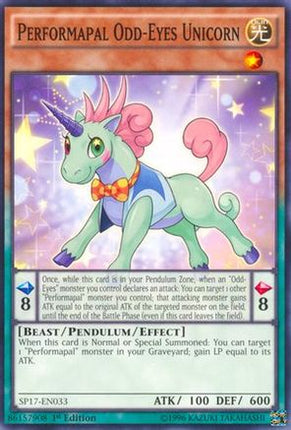 Performapal Odd-Eyes Unicorn (Starfoil) (Starfoil Rare) [SP17-EN033] 1st Edition
